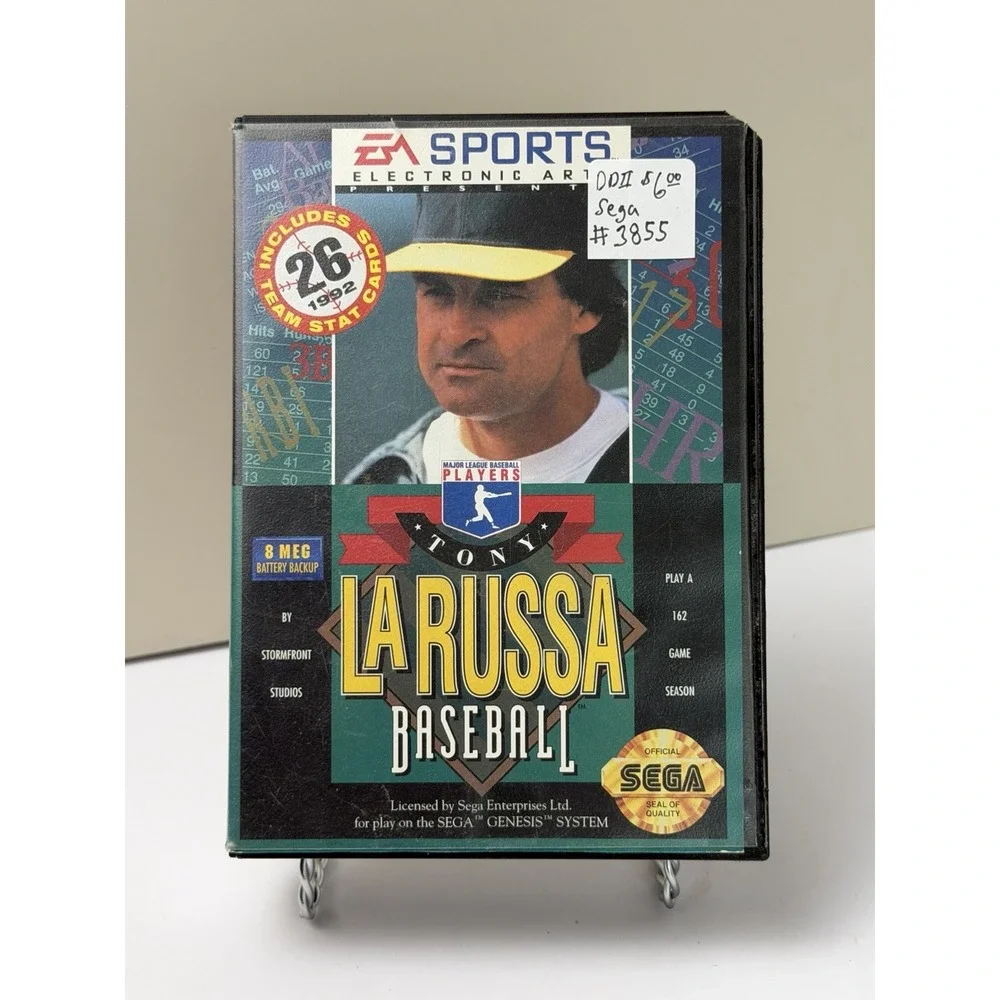 Tony La Russa Baseball - Sega Genesis 1993 - Complete with Box, Cards and Manual